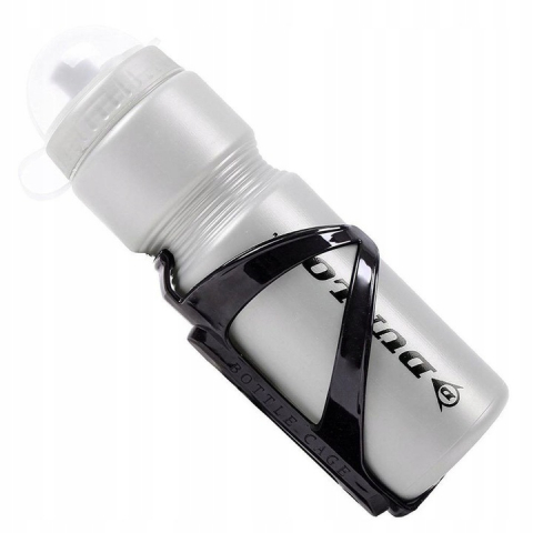 Bidon Apă - Bidon argintiu si suport negru, DUNLOP, capacitate 750ml