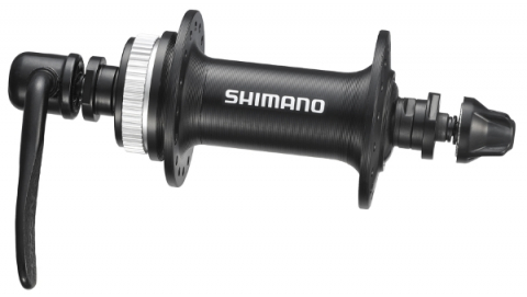 Butuc Roată - Butuc fata Shimano HB-RM35, 32H, Old 100mm Ax 108mm QR 133mm, pentru disc center lock, cu protectie pentru montura discului, culoare negru