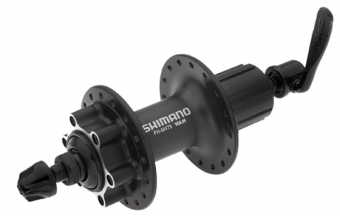 Butuc Roată - Butuc spate Shimano Deore FH-M475L, 32H, 8/9 viteze, Old 135mm, Ax 146mm, QR 166mm, pentru rotor 6-suruburis, Shimano Logo, culoare negru