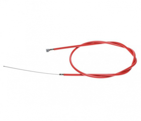 Set Cablu+Teaca - Cablu frana fata cu teaca, pentru biciclete, lungime cablu 1000mm, lungime teaca 850mm, culoare rosu