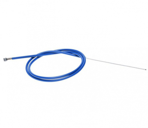 Set Cablu+Teaca - Cablu frana spate cu teaca, pentru biciclete, lungime cablu 1650mm, lungime teaca 1500mm, culoare albastru