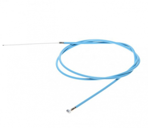 Set Cablu+Teaca - Cablu frana spate cu teaca, pentru biciclete, lungime cablu 1650mm, lungime teaca 1500mm, culoare turcoaz