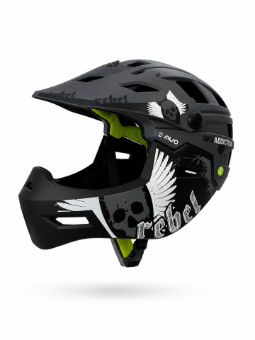 Casca bibiclete/trotinete MOON KS11 FULL FACE marime S (53-55cm) gri/negru/alb mat AVO REBEL [3]
