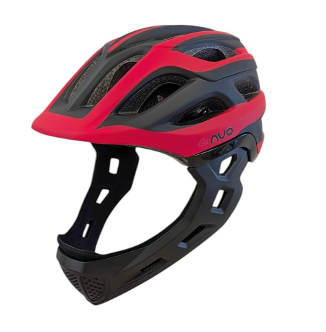 Echipamente - Casca bibiclete/trotinete PNY-49 FULLFACE negru/rosu MAT marime M (44-51cm) AVO