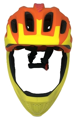 Casca bibiclete/trotinete PNY-49 FULLFACE portocaliu/galben/albastru MAT marime L (51-56cm) AVO [1]