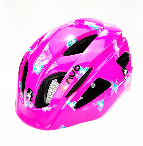 Caști - Casca biciclisti AVO-03, culoare roz, model printese, marime M (46-52cm)