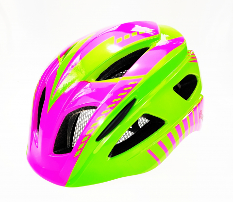 Caști - Casca biciclisti AVO-03, culoare verde/roz, marime M (46-52cm)