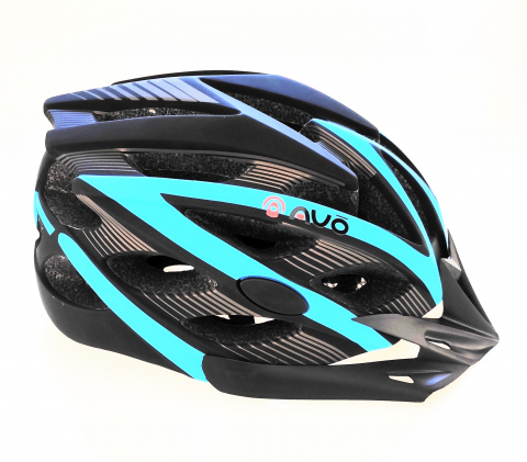 Echipamente - Casca biciclisti AVO-20, marime L (58-62 cm), culoare negru/albastru mat