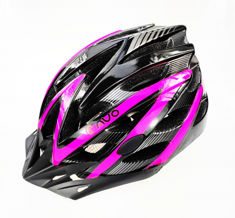 Caști - Casca biciclisti AVO-20, marime L (58-62 cm), culoare negru/roz mat