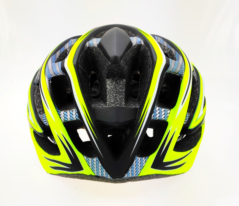 Casca biciclisti AVO-41, marime L (58-62 cm), culoare carbon/verde fluo [2]