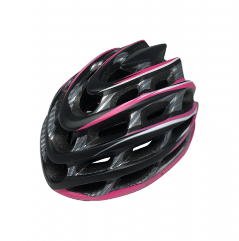 Caști - Casca biciclisti AVO-41, marime M (54-58 cm), culoare carbon/roz