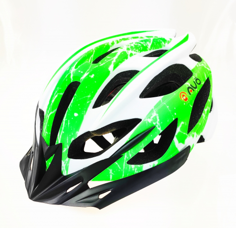 Echipamente - Casca biciclisti AVO-48, culoare alb/verde mat, marime L (58-62cm)