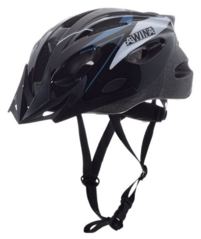 Caști - Casca ciclisti copii Awina, marime M(55 cm-58 cm), culoare negru/albastru