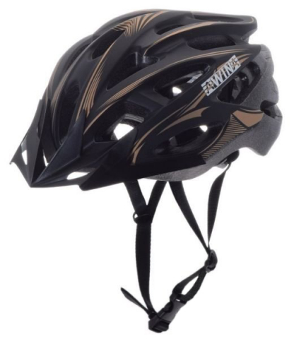 Echipamente - Casca ciclisti MTB Awina, marime L (58 cm-61 cm), culoare nergru/auriu