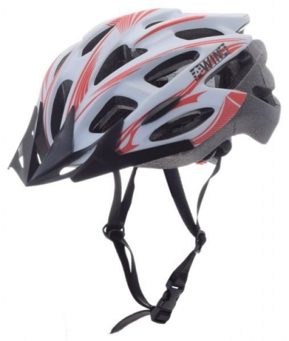 Caști - Casca ciclisti MTB Awina, marime M (55cm - 58cm), culoare alb/rosu