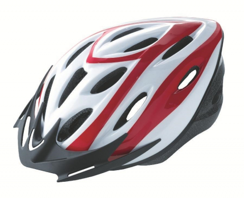 Caști - Casca Rider Alb/Rosu Marime M (54-58cm)