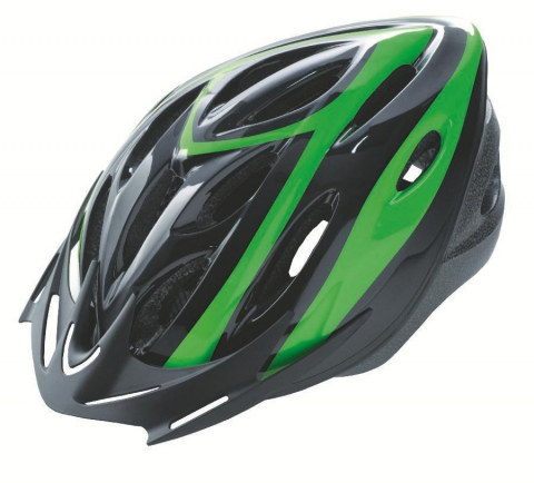 Caști - Casca Rider Culoare Negru/Verde Marime M (54-58cm)