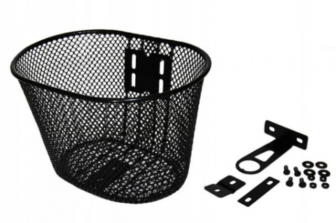 Transport-Depozitare - Cos biciclete copii, material metalic, culoare negru, montaj fata