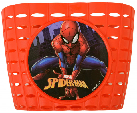 Coșuri - Cos de plastic pentru biciclete, model SpiderMan, culoare rosu