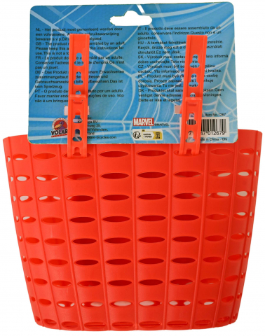 Cos de plastic pentru biciclete, model SpiderMan, culoare rosu [2]