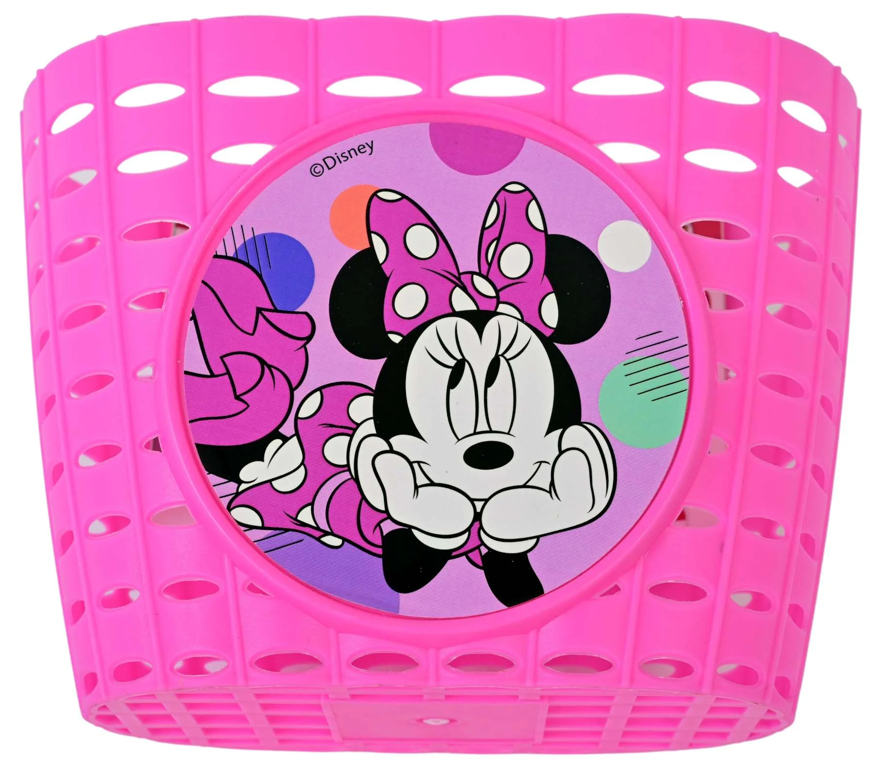 Cos de plastic pentru biciclete, model Minnie Mouse, culoare roz [1]