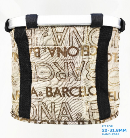 Cos fata biciclete tip geanta BL-F-009, prindere universala pe ghidon, culoare crem/maro [1]