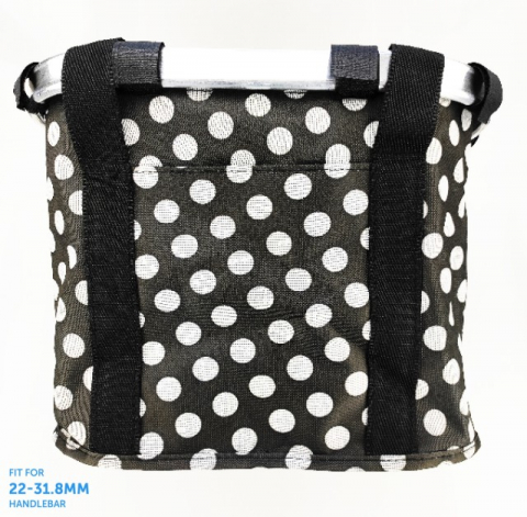 Cos fata biciclete tip geanta BL-F-011, prindere universala pe ghidon, culoare negru/alb [1]