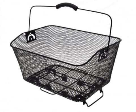 Transport-Depozitare - Cos spate negru, grilaj metalic, d. 39 x 28 x 19 cm