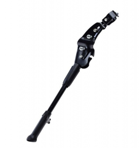 Cricuri - Cric lateral aluminiu, prindere cadru spate, reglabil 24"-28", culoare negru, pentru bicicletele cu frana disc