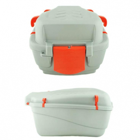 Cutii transport - Cutie transport bagaje B116, prindere portbagaj, culoare gri/portocaliu