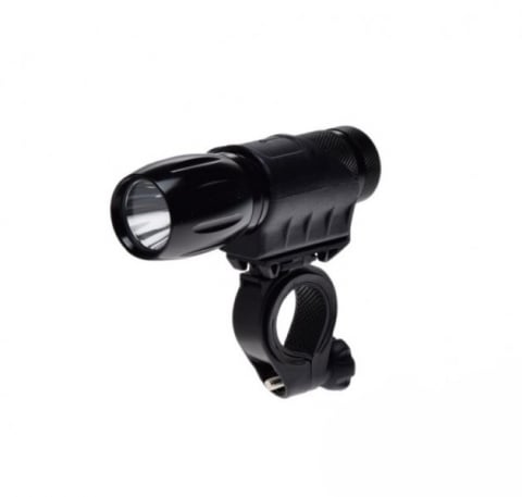 Iluminat-Semnalizare - Far fata biciclete 1 led, 1W, 3 functii, corp aluminiu, suport prindere ghidon si baterii incluse