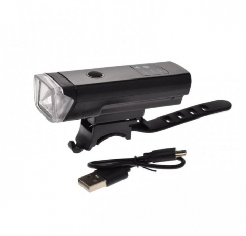 Far fata biciclete 1 led, culoare negru, incarcare USB [0]