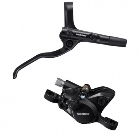 Frane Hidraulice - Frana Pe Disc Set Asamblat Shimano Bl-Mt200(L), Br-Mt200(F), Levier Otel, Fara Adaptor, Placute Resin, Furtun Sm-Bh59-Ss 1000Mm Negru, Incl. Oliva & Insertie Conectare, Negru, Ambalat Ind.