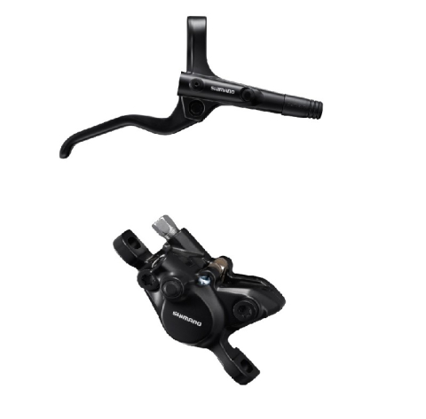 Sistem Frânare - Frana pe disc set asamblat  Shimano BL-MT201(R), BR-MT200(F), Levier aluminiu, fara adaptor, placute resin , furtun