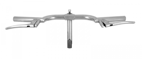 Suspensie-Cadru - Ghidon Condor, otel, latime 545mm, Ø22.2, culoare argintiu, cu manere de frana