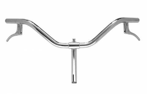 Suspensie-Cadru - Ghidon Parma, otel, latime 590mm, Ø22.2, culoare argintiu, cu manete de frana