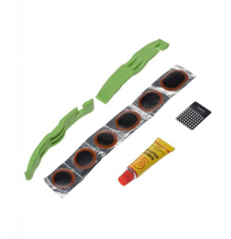 Anvelope-Camere - Kit reparatie pana petic/lipici/leviere, culoare verde