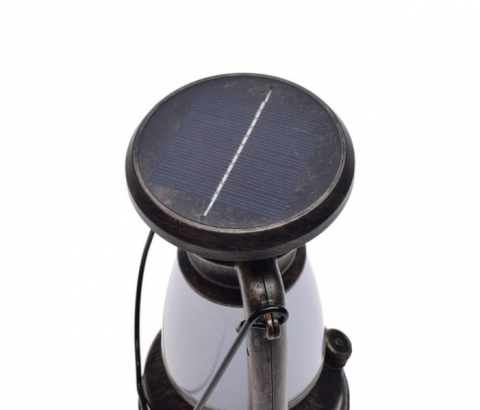 Lampa camping Retro cu panou solar integrat, culoare gri [1]