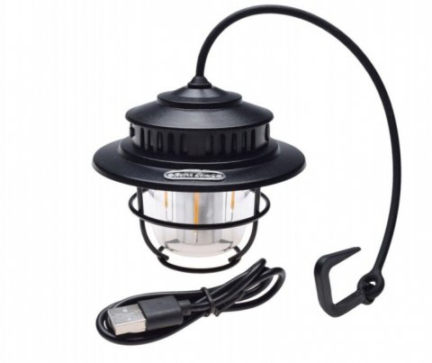 Articole camping - Lampa camping Retro, culoare negru, incarcare USB, agatatoare carlig