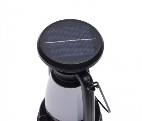 Lampa camping Retro cu panou solar integrat, culoare negru [1]