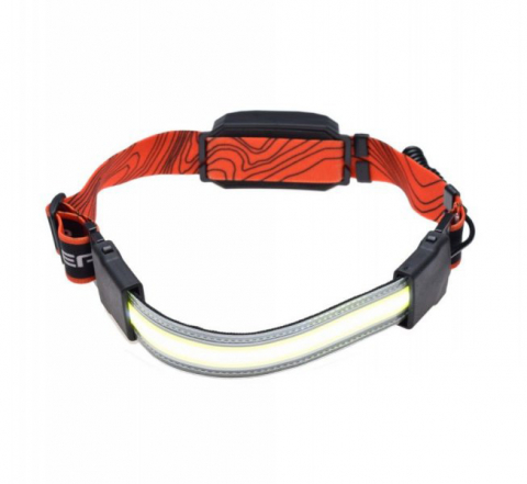 Articole camping - Lanterna frontala, banda led 350 lumeni, reincarcabila USB-C, 3 moduri de iluminare, 135x12mm