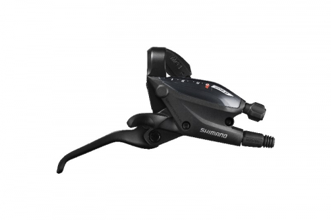 Comenzi Schimbător + Manetă Frână - Maneta de schimbator/frana Shimano ST-EF505-7R, montaj dreapta 7 viteze, cablu 2050mm, ez-fire plus, 3 degete, pentru frana hidraulica, culoare negru