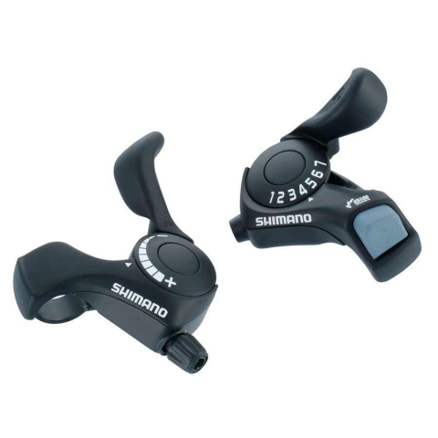 Comenzi Schimbător - Maneta De Schimbator Shimano Tourney Sl-Tx30, 7X3 Vit. (Stanga Friction), Cabluri 2050Mm/1800Mm, Camasa Neagra 600Mm/600Mm/300Mm, Ambalat Ind.