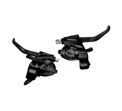 Comenzi Schimbător + Manetă Frână - Maneta Schimbator/Frana Shimano St-Ef41, 6X3 Vit., 2 Degete, Pt. V-Brake, Cabluri Schimbator/Frana Lungime Standard, Negru, Ambalat Ind.