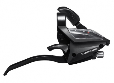 Comenzi Schimbător + Manetă Frână - Maneta schimbator/frana Shimano ST-EF500-8R-4A, montaj dreapta, 8 viteze, cablu 2050mm, 4 degete, pentru V-Brake, (necesita modulator de putere), culoare negru