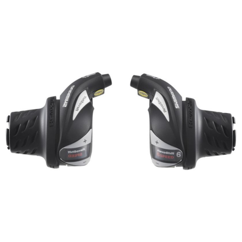 Comenzi Schimbător - Manete De Schimbator Shimano Tourney Sl-Rs36, 6X3 Vit., Revo, Cabluri 2050Mm/1800Mm, Camasa Neagra 600Mm/600Mm/300Mm, Ambalat Ind.