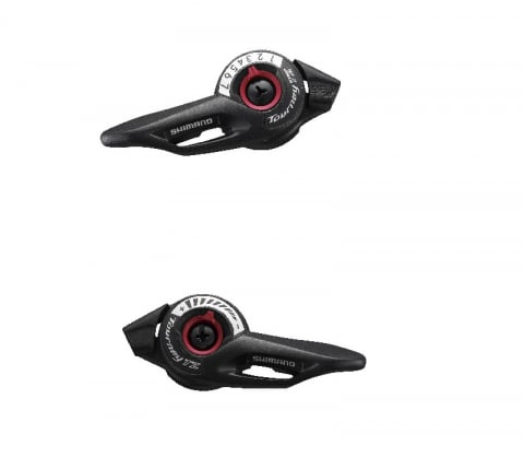 Comenzi Schimbător - Manete de schimbator Shimano Tourney SL-TZ500, 7X3 viteze, stanga neindexata, revo, cablu 1800mm/2050mm, ambalat individual