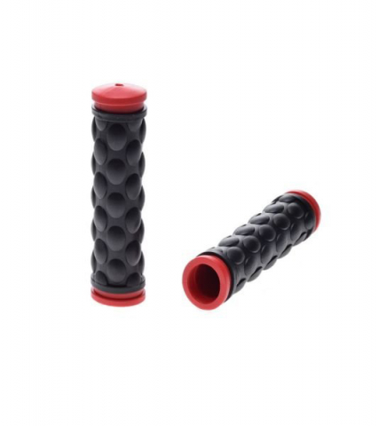 Accesorii-Design-Ornament - Mansoane bicicleta cauciuc, 120mm, culoare negru/rosu
