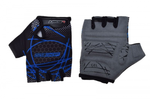 Echipamente - Manusi ciclism adulti, Leoshi, cu gel, culoare negru/albastru, marime XL