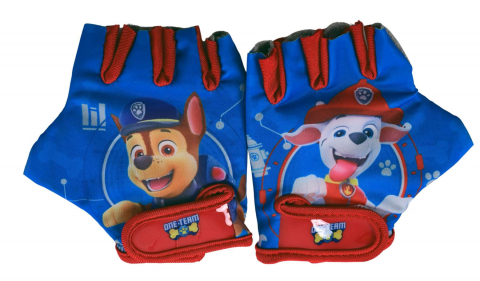 Echipamente - Manusi ciclisti copii PawPatrol, culoare albastru/rosu